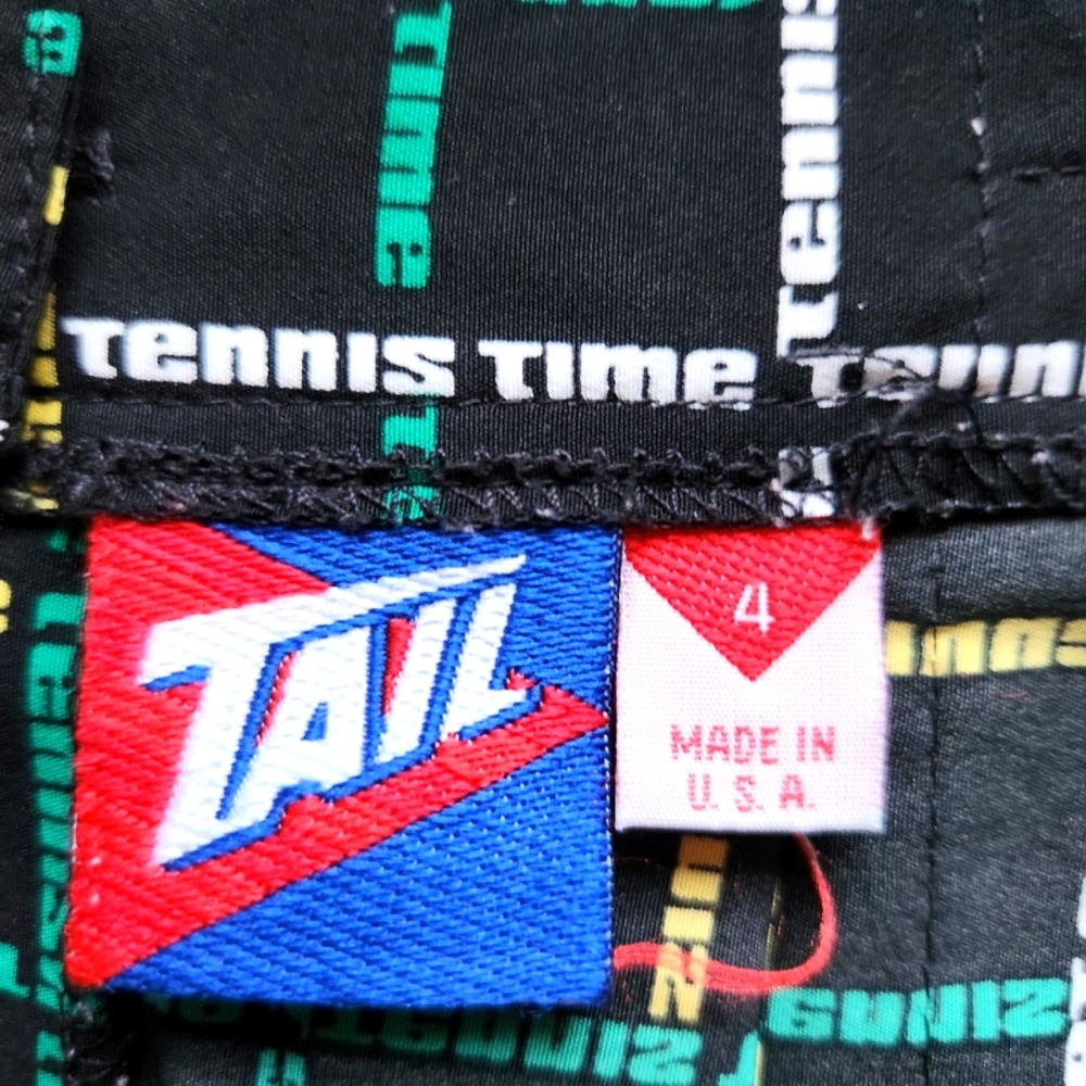 Tail Black Grid Print‎ Tennis Skirt | Pleated Athletic | Size 4 EUC